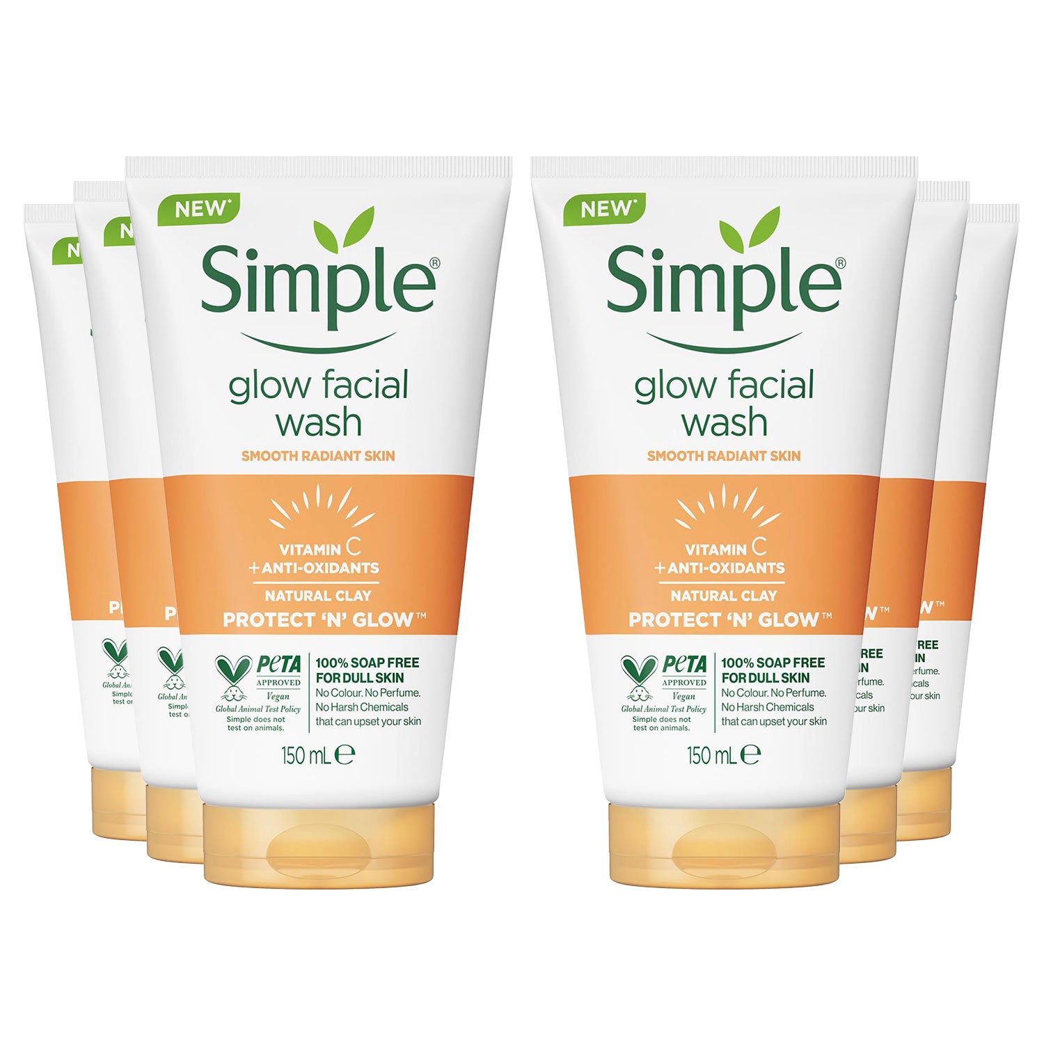 Face Wash Glow Clay, 150ml, 6pk | Set-of-6