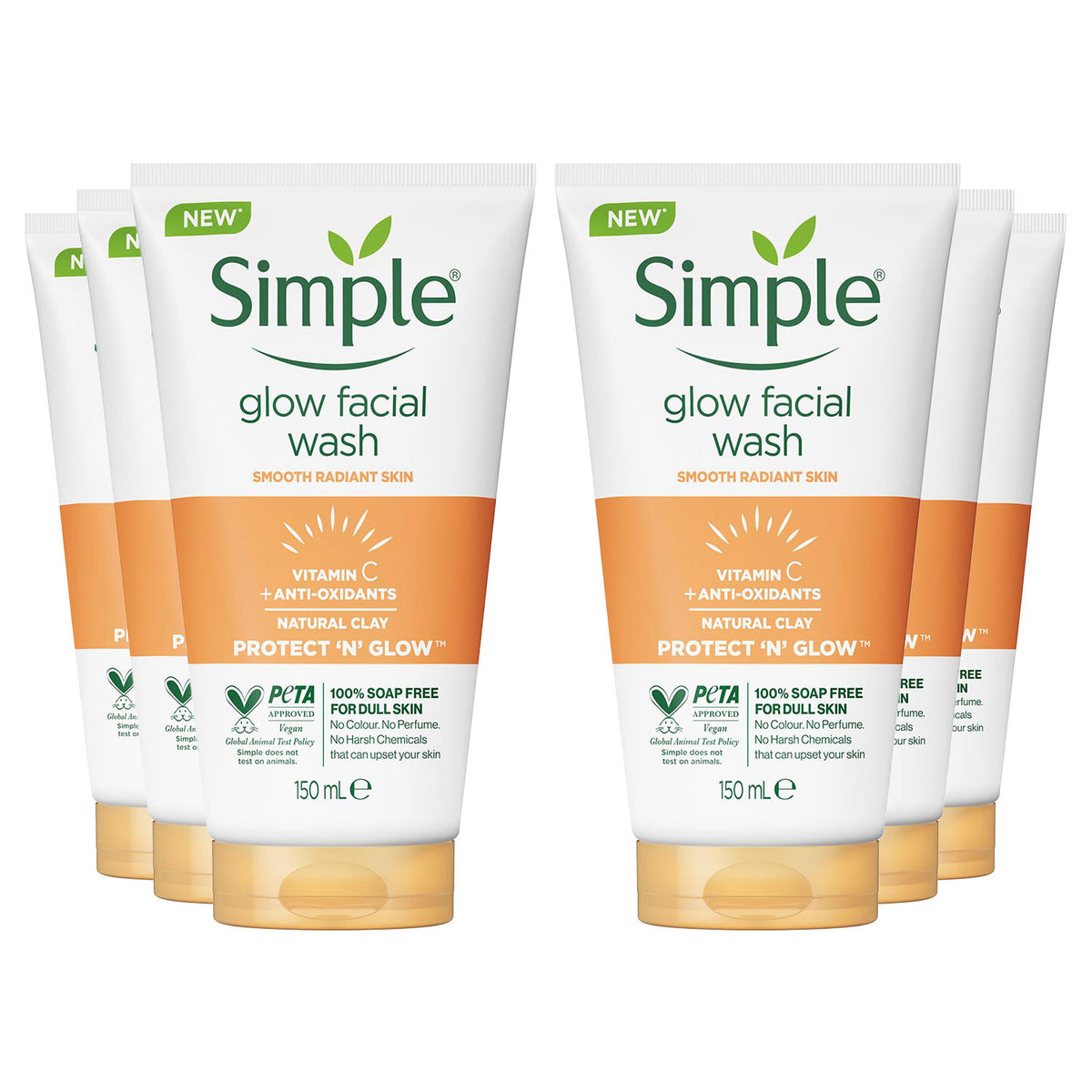 Face Wash Glow Clay, 150ml, 6pk | Set of 6