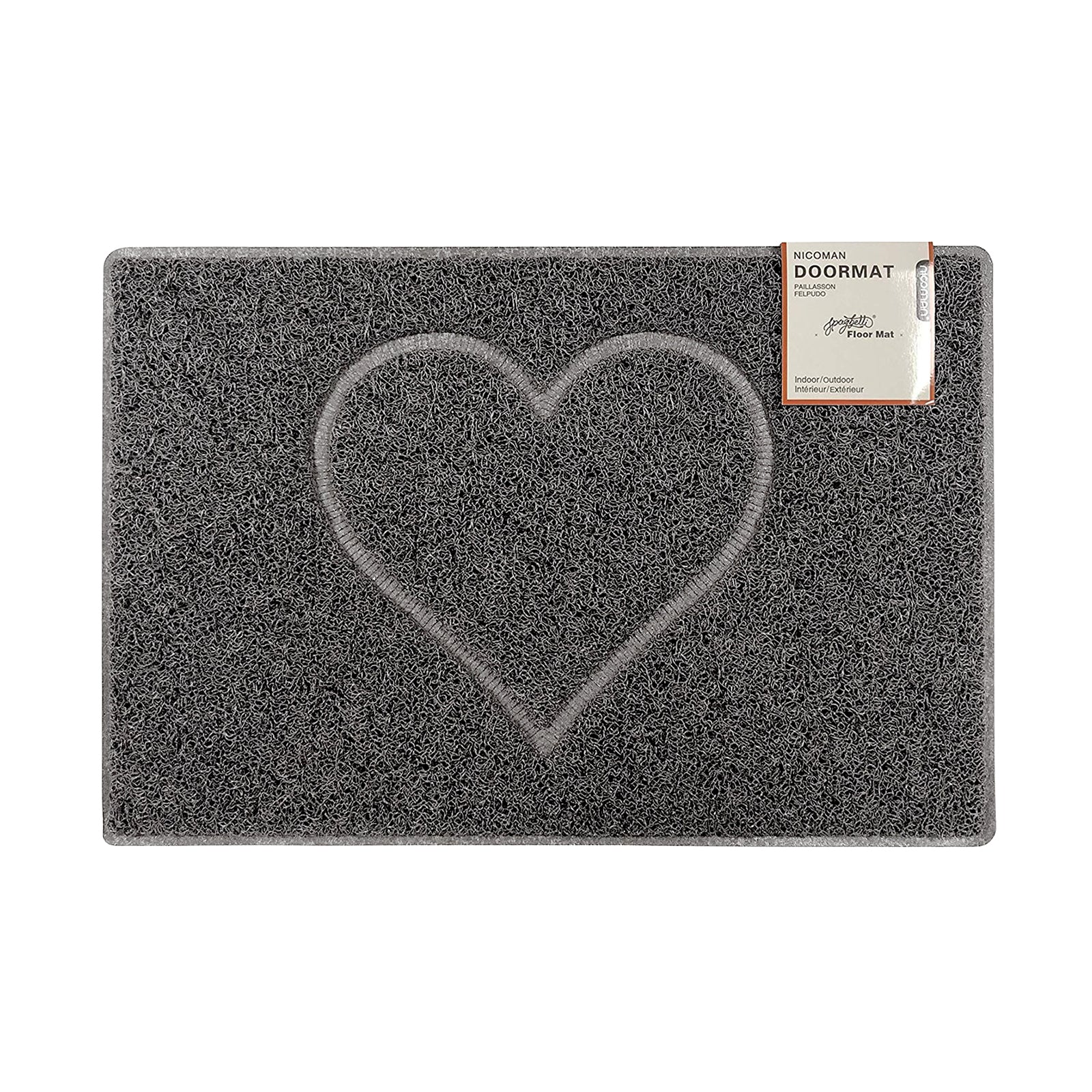 Heart Embossed Doormat | Large | Grey