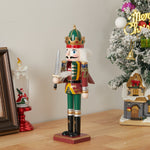 Wooden Nutcracker Soldier Figurine Christmas Ornament With Sword