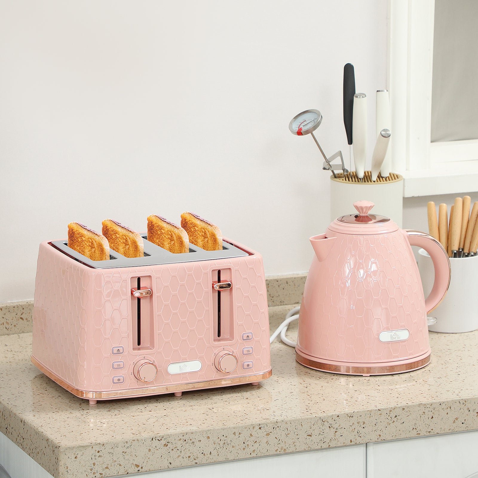 1.7l Kettle Set With Crumb Tray | Pink