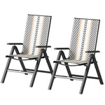 Outdoor Rattan Folding Chair, 5-position Backrest | Black