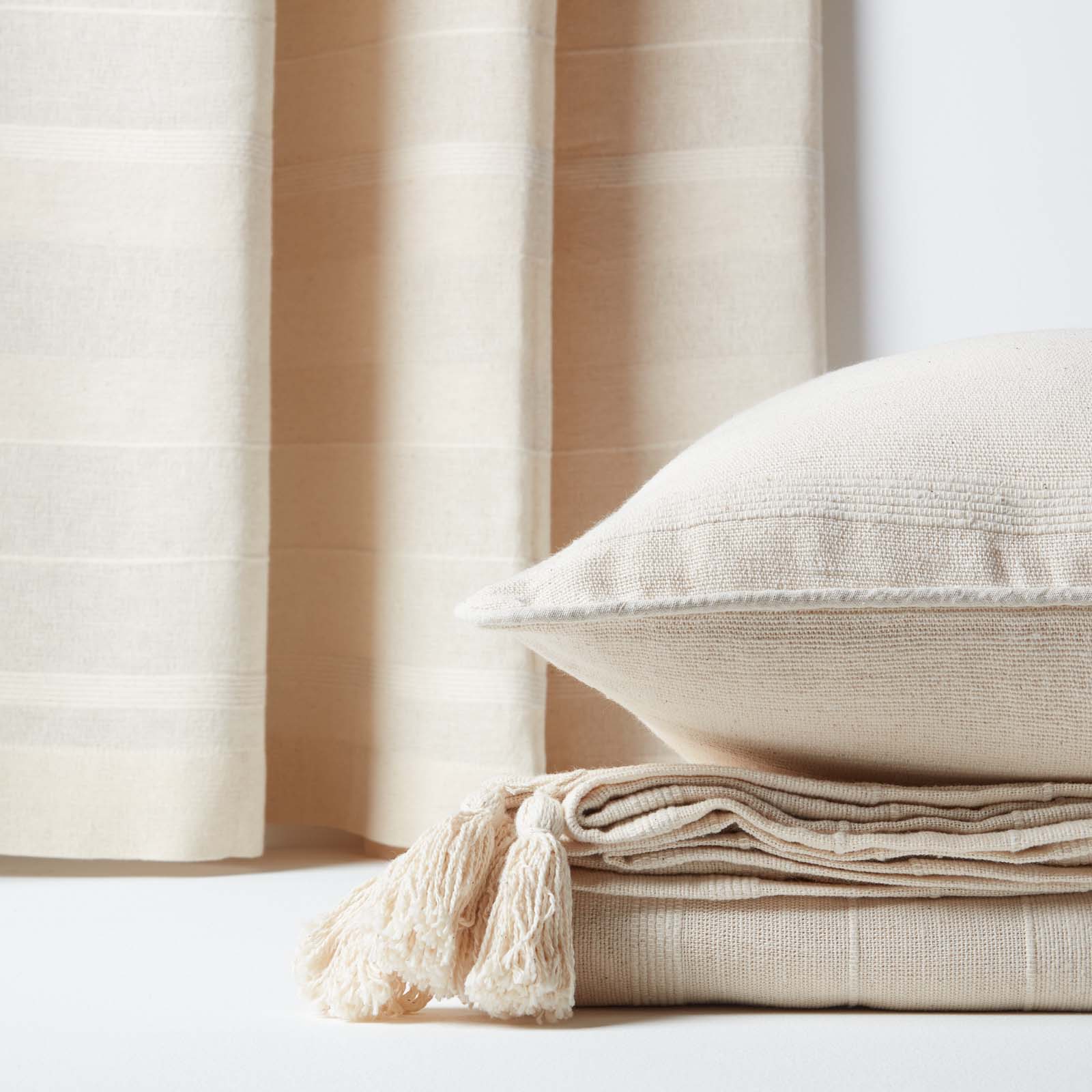 Cotton Rajput Ribbed Throw | 255cm x 360cm | Natural