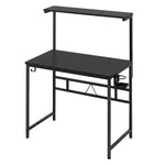 Compact Gaming Desk Pc Computer Table With Adjustable Monitor Shelf | Black
