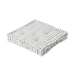 Cotton Thin Striped Floor Cushion | 40cm x 40cm | Light Grey