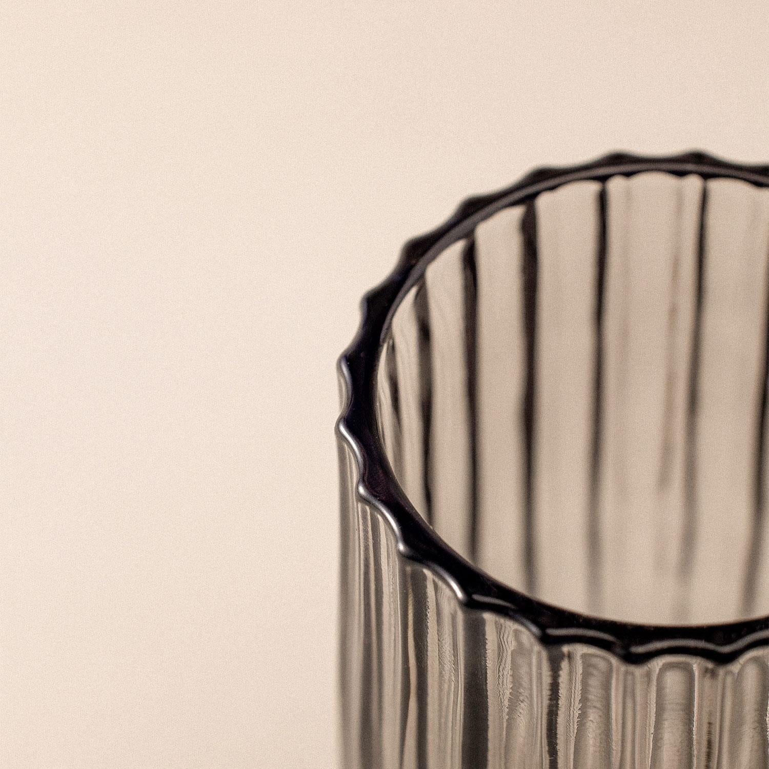 Toothbrush Holder Tumbler, Glass, 8cm, Smoke Grey, Lido Collection
