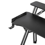 2-tier Gaming Desk With Mouse Pad, Cup Holder & Headphone Hook Sturdy Computer Table With Rgb Led Lights, App & Remote Control 120/140/160cm W | Medium