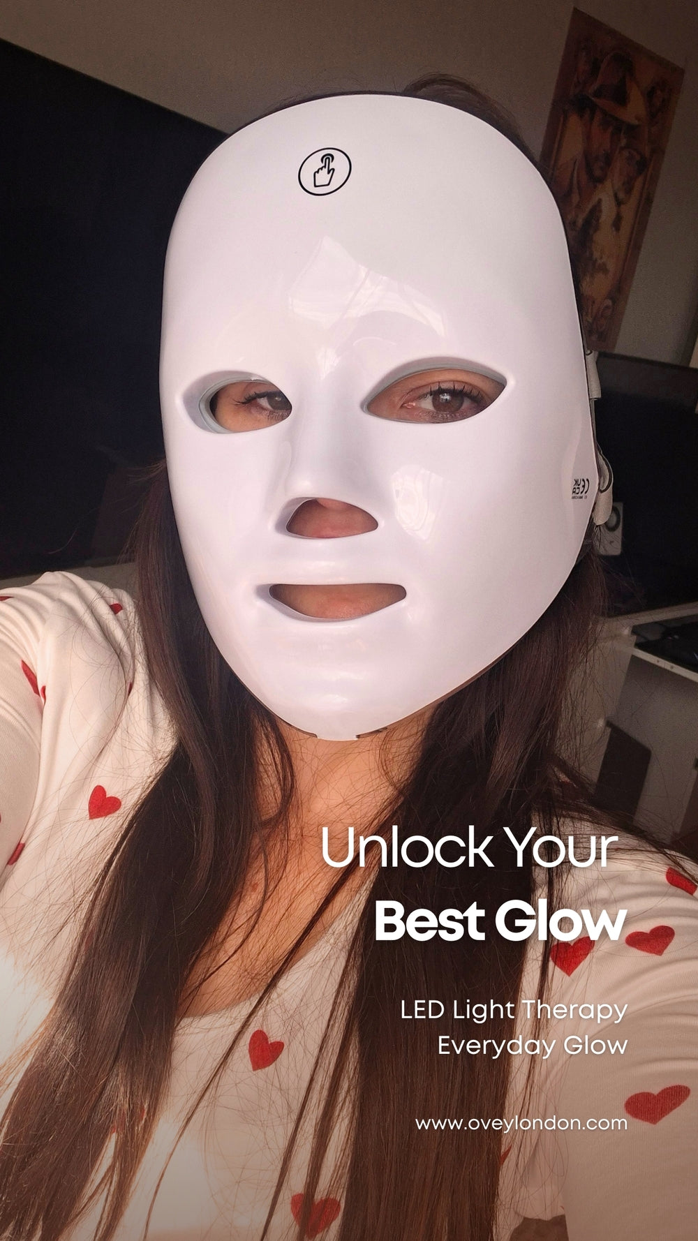 Ovey London LED Facial Beauty Mask 7 Color Light Therapy For Skin Wellness, Calming Support, And Radiance Enhancement