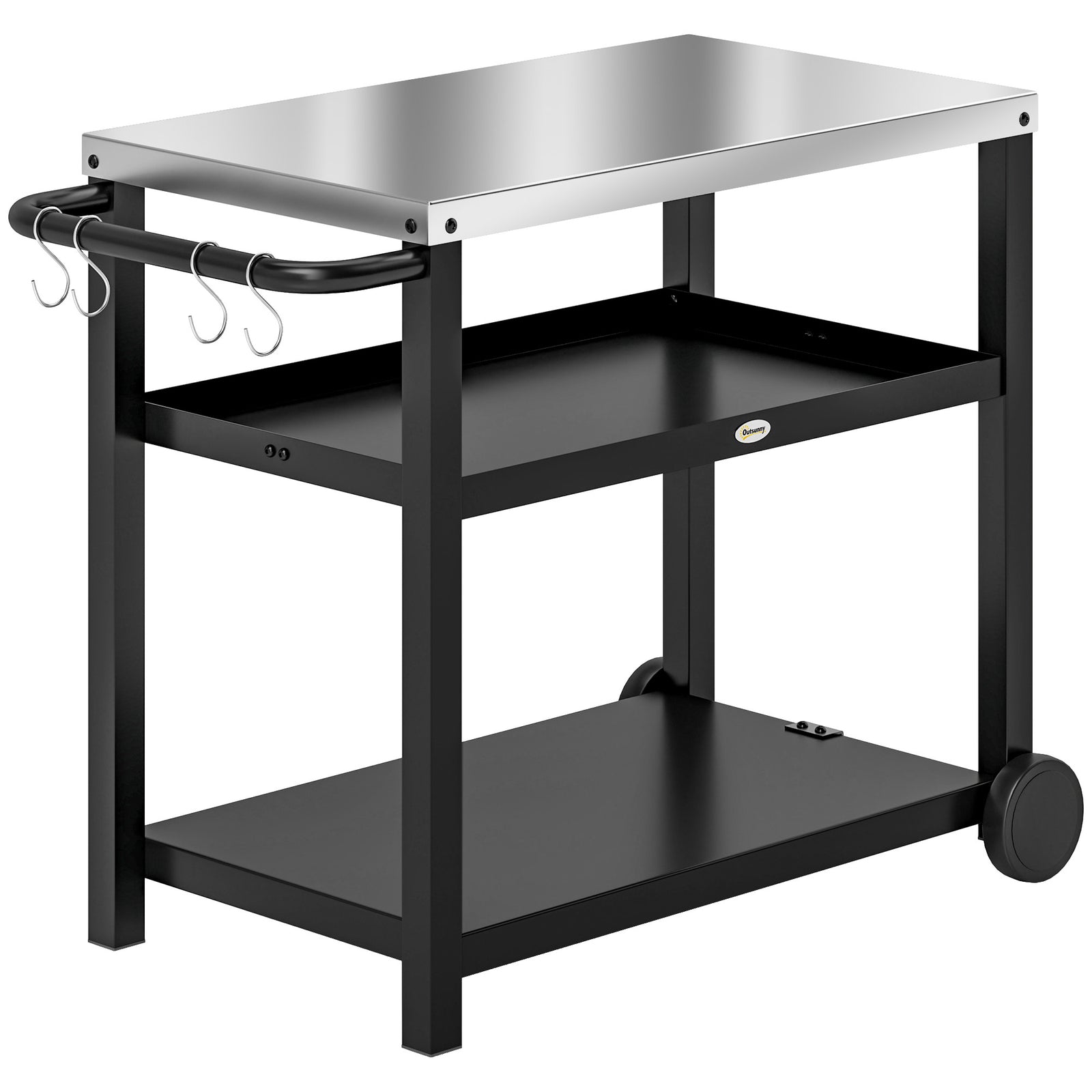 Outdoor Bbq Table W/ 2-tier Shelf, Outdoor Kitchen