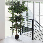185cm Artificial Ficus Silk Tree With 3 Layers Of Lush Leaves Decorative Fake Plant