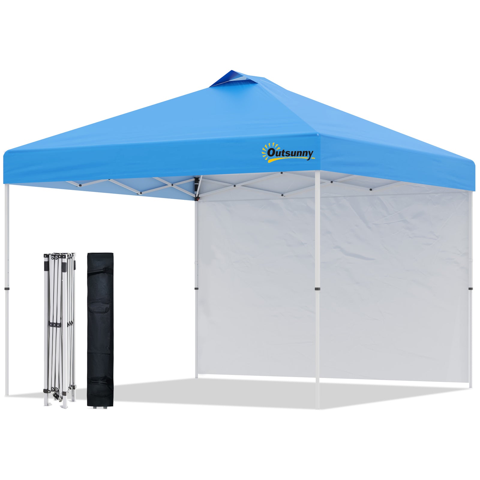 3x3metre Pop Up Gazebo Canopy Tent With 1 Sidewall Carry Bag