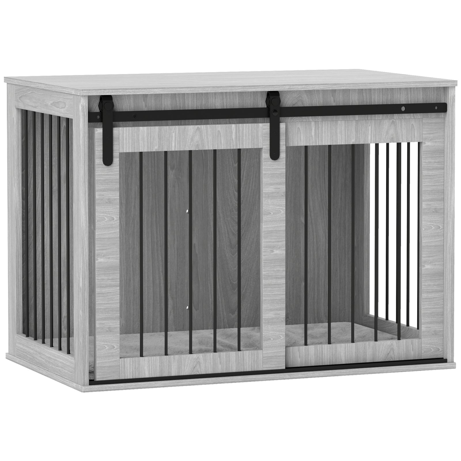 Dog Crate W/ Removable Cushion - Large, Grey | Gray