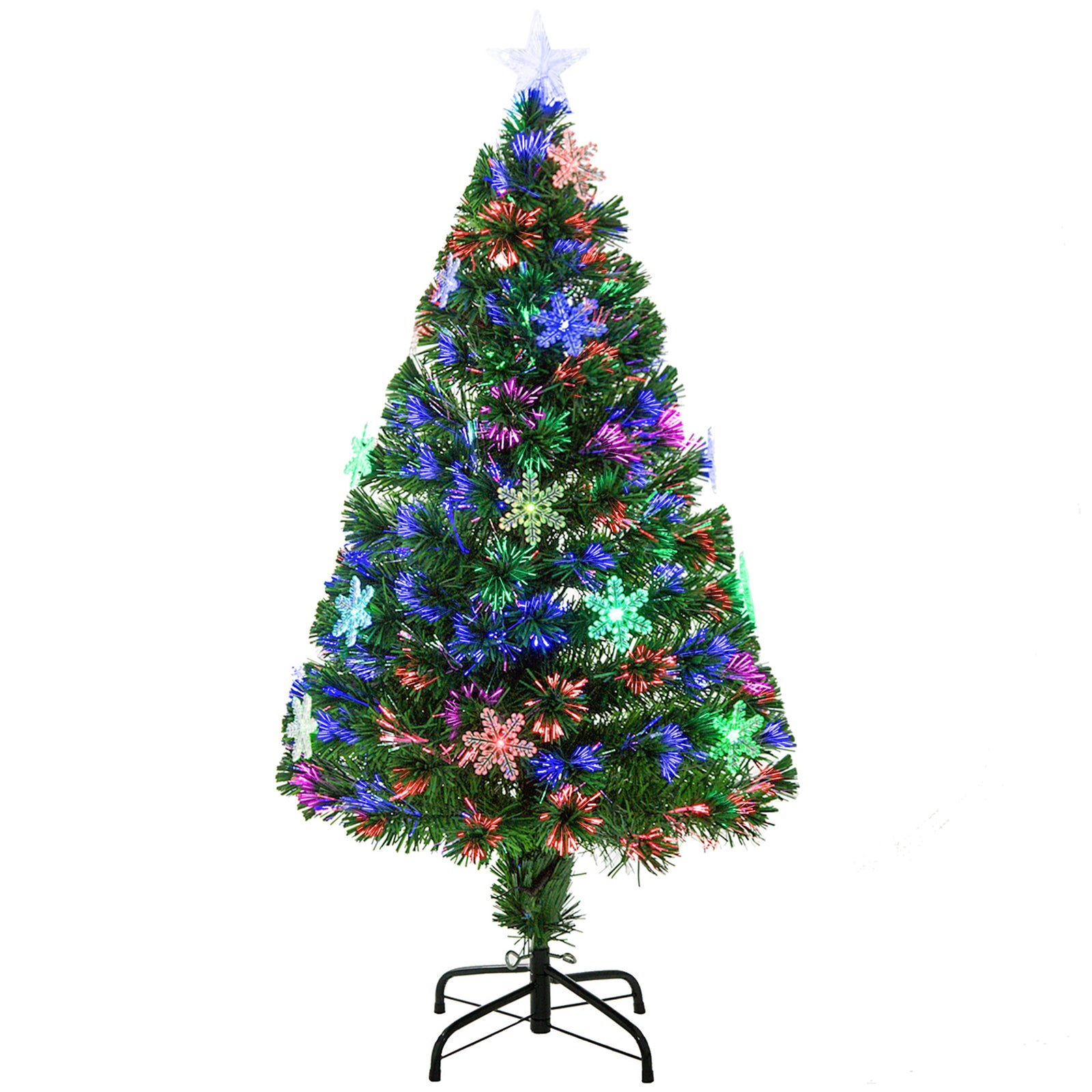 3/4ft Green Fiber Optic Christmas Tree Led Stars | 4ft | Green