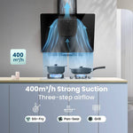 60cm Wall-mounted 3-speed Chimney Angled Range Hood Cooker Extractor