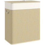 100l Laundry Basket With Lid, Washing Basket For Bathroom | Cream