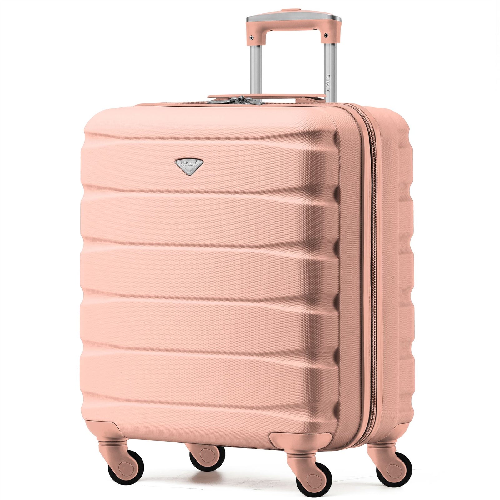 56x45x25cm Large Cabin Carry On Case - Overhead Luggage Suitcase - 4 Spinner Wheels - Abs Shell | 56 x 45 x 25cm | Rose Gold