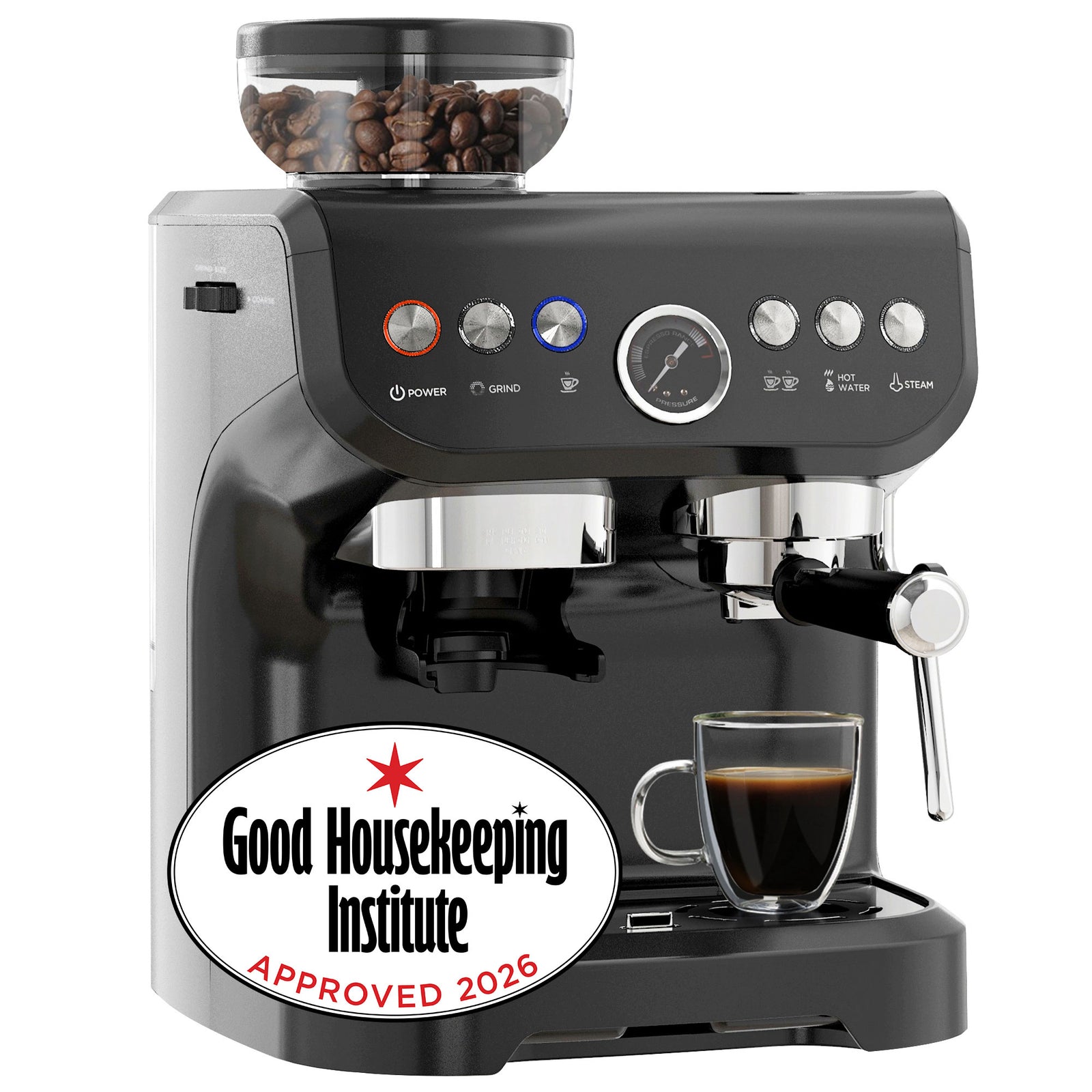 Espresso Machine Bean Grinder And Steam Wand 15 Bar