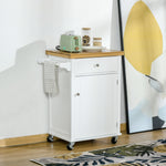 Rolling Cart With Drawer, Towel Rail