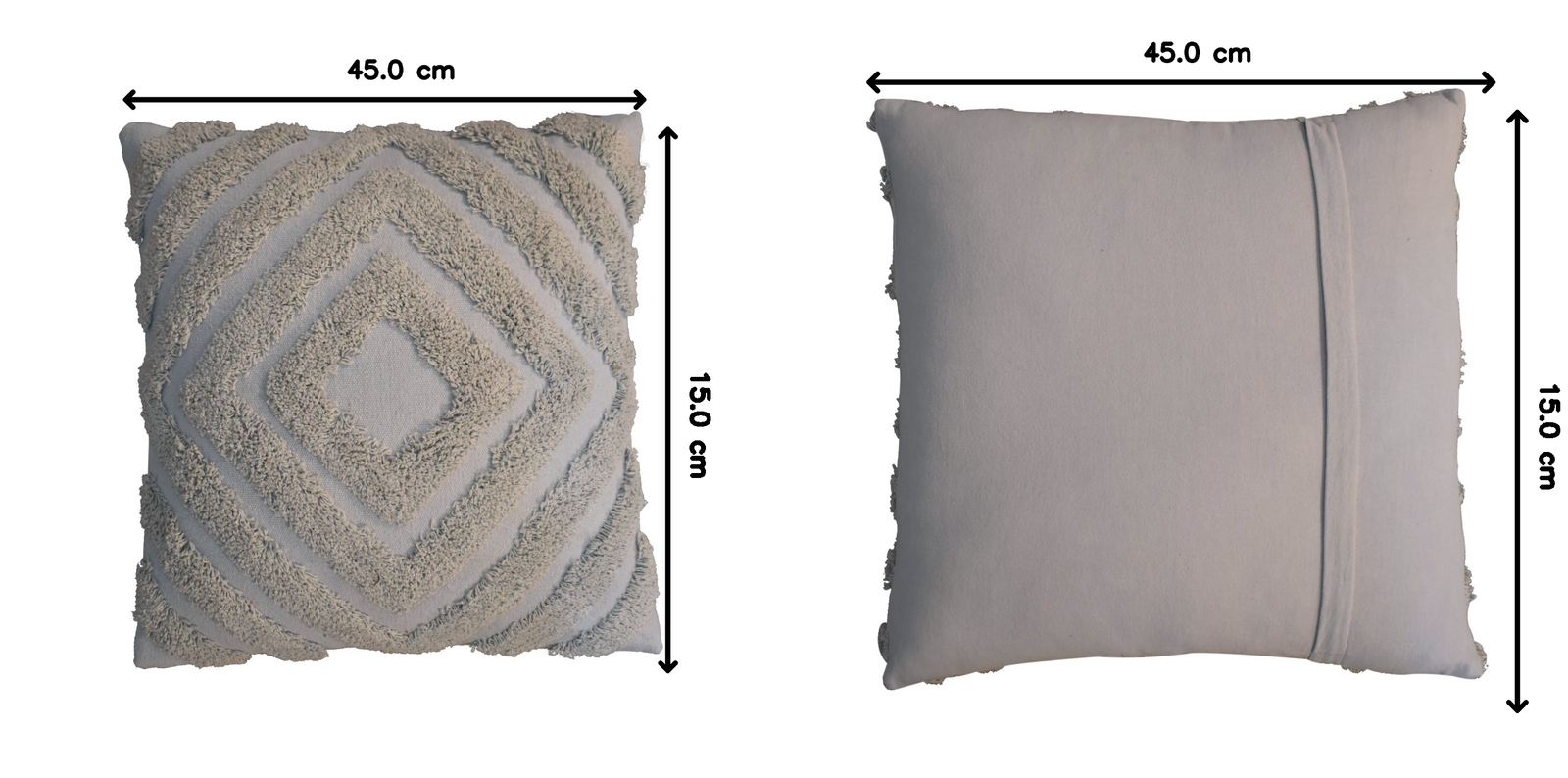 Diamond Cushion Set | Set-of-2 | Grey