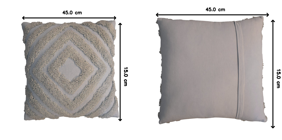Diamond Cushion Set | Set of 2 | Grey