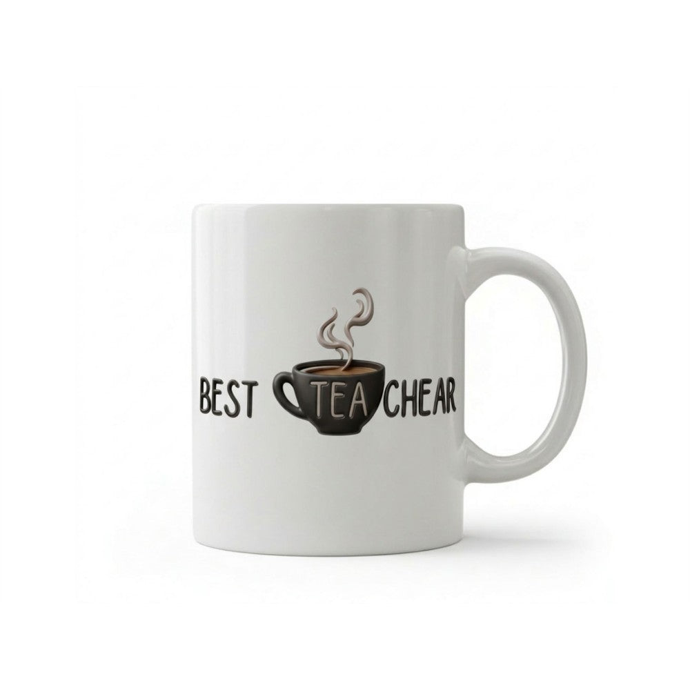 Dyzi Best Teacher Tea Lover Quote Ceramic Mug White