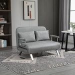 Fabric Convertible 2 Seater Sofa Bed With 2 Pillows