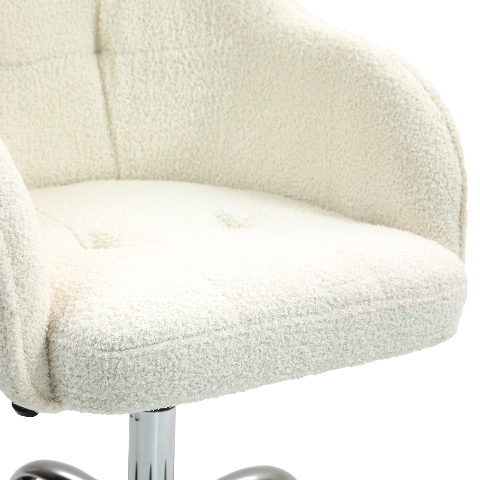 Fluffy Desk Chair For Home Study Bedroom | Cream