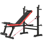 SPORTNOW Adjustable Weight Bench With Rack And Dip Stand