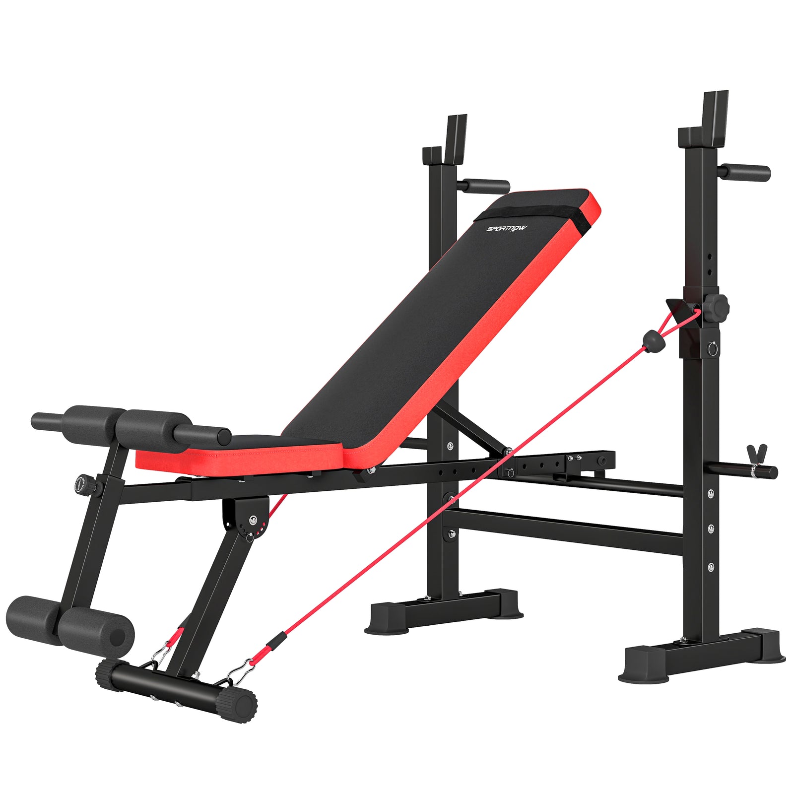 SPORTNOW Adjustable Weight Bench With Rack And Dip Stand