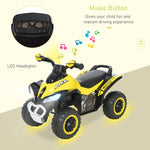 No Power Quad Toddler Ride On Car Foot-to-floor Sliding | Yellow