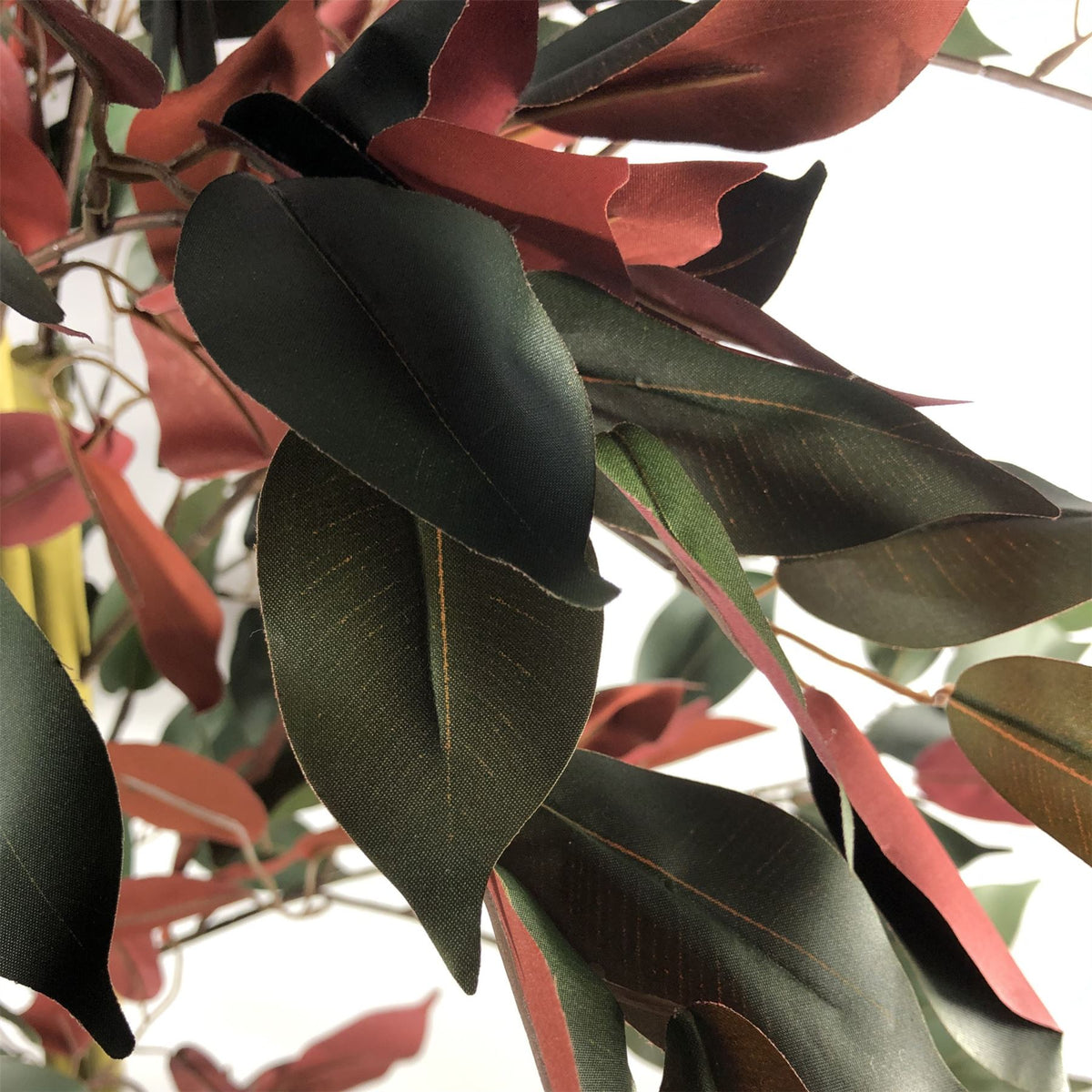 120cm Artificial Dark Red Green Ficus Plant Extra Large