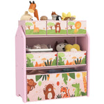 Aiyaplay Kids Toy Storage Unit With 6 Storage Boxes For Playroom, Pink