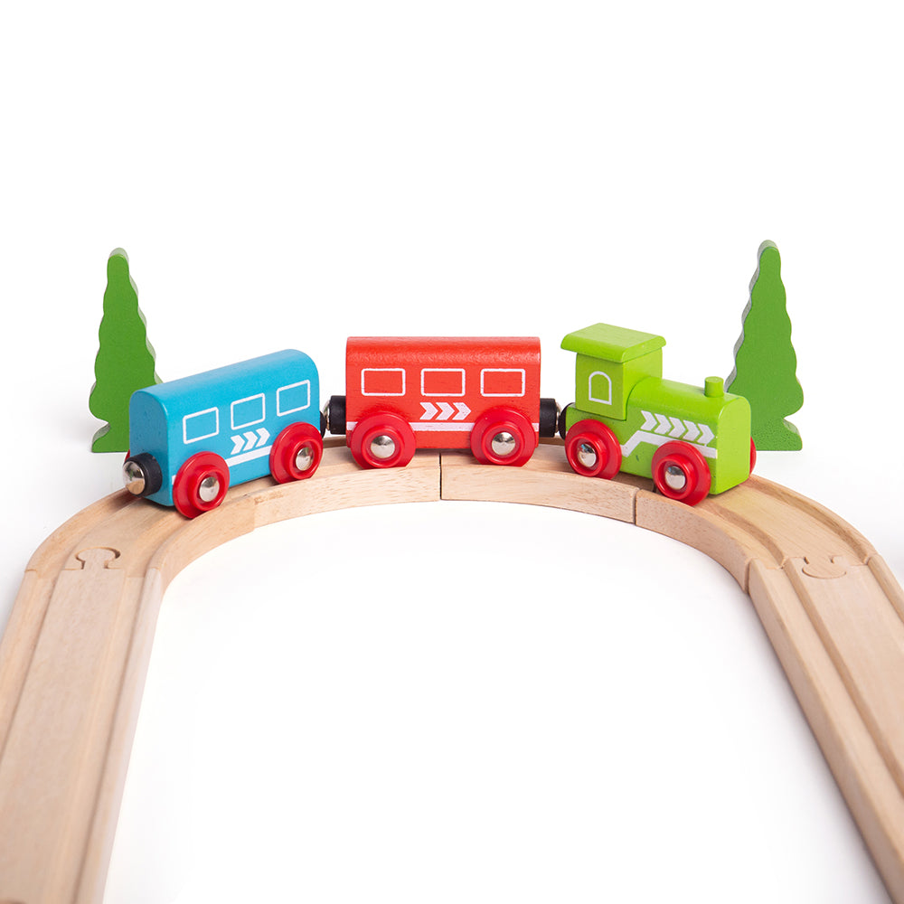 4 Short Curve Track Pieces for Wooden Train Sets