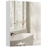 HOMCOM Wall Mounted Bathroom Mirror Storage Cabinet W/ Door Adjustable Shelf