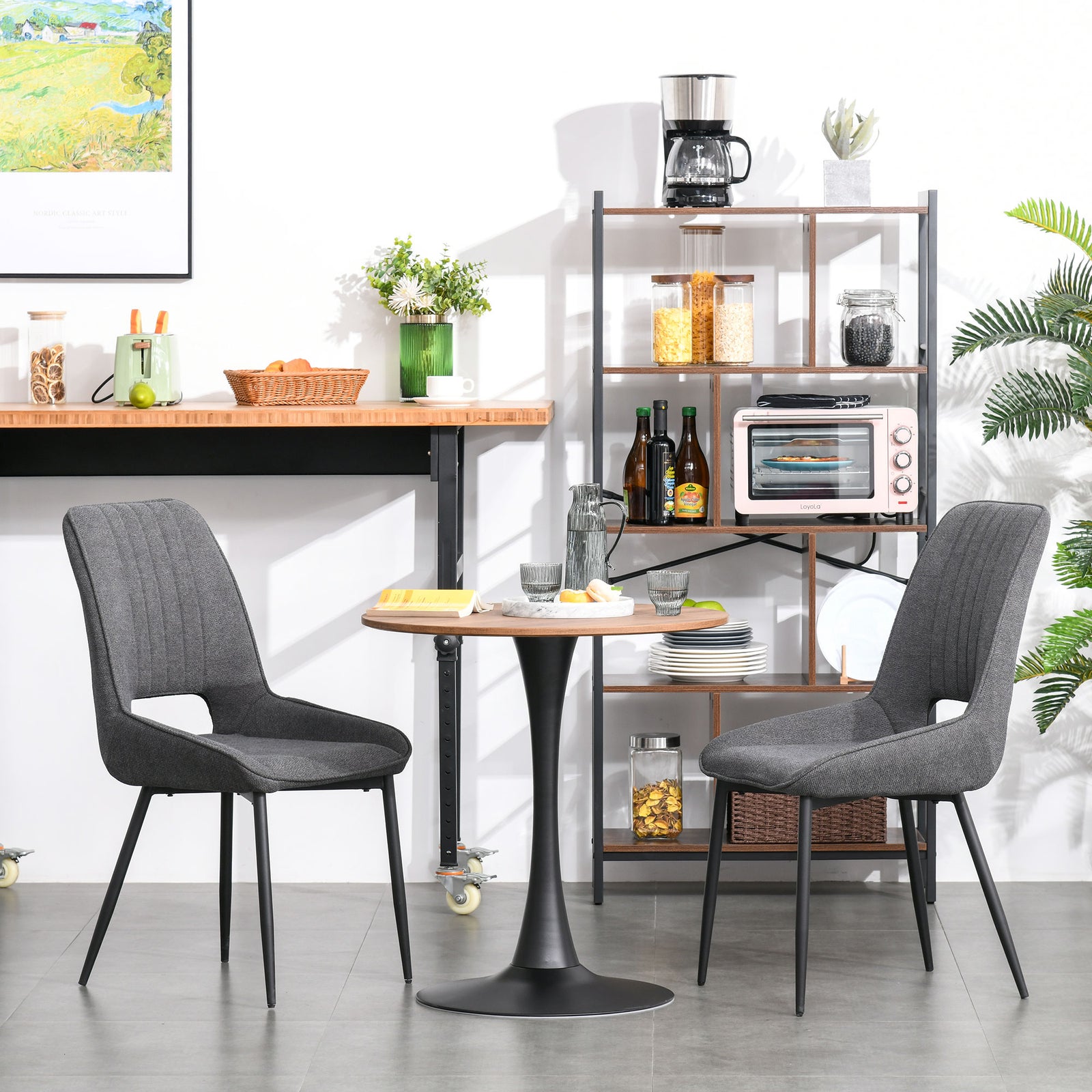 Modern Round Dining Table Leisure Coffee Bistro Table Metal | Natura