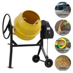 Electric Portable Cement Concrete Mixer With Wheels | 120l | Yellow