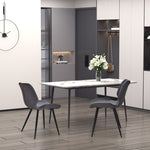 Set Of 2 Vintage Pu Leather Dining Chair Moulded Padded | Dove Gray