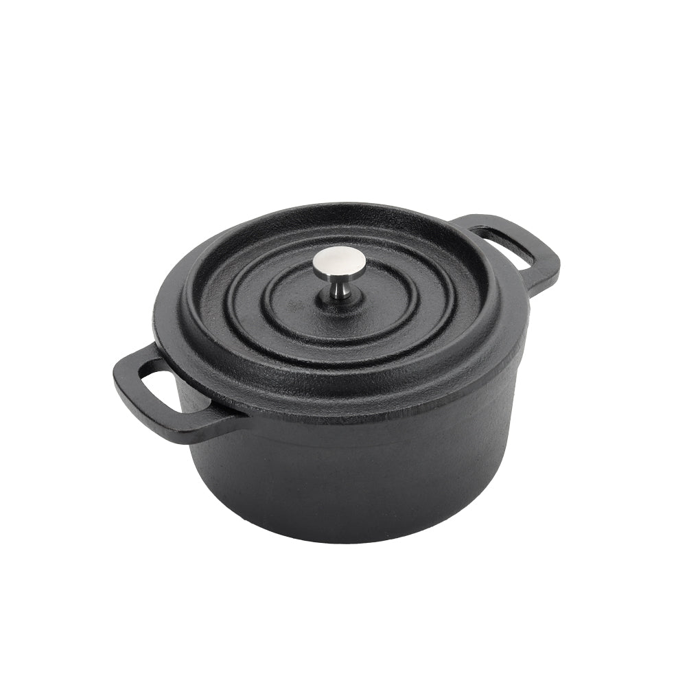 14cm/20cm Dia Mini Cast Iron Dutch Oven With Lid | Small | Black