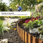 Corrugated Metal Lawn Edging Garden Border Roll | 5m | Rust
