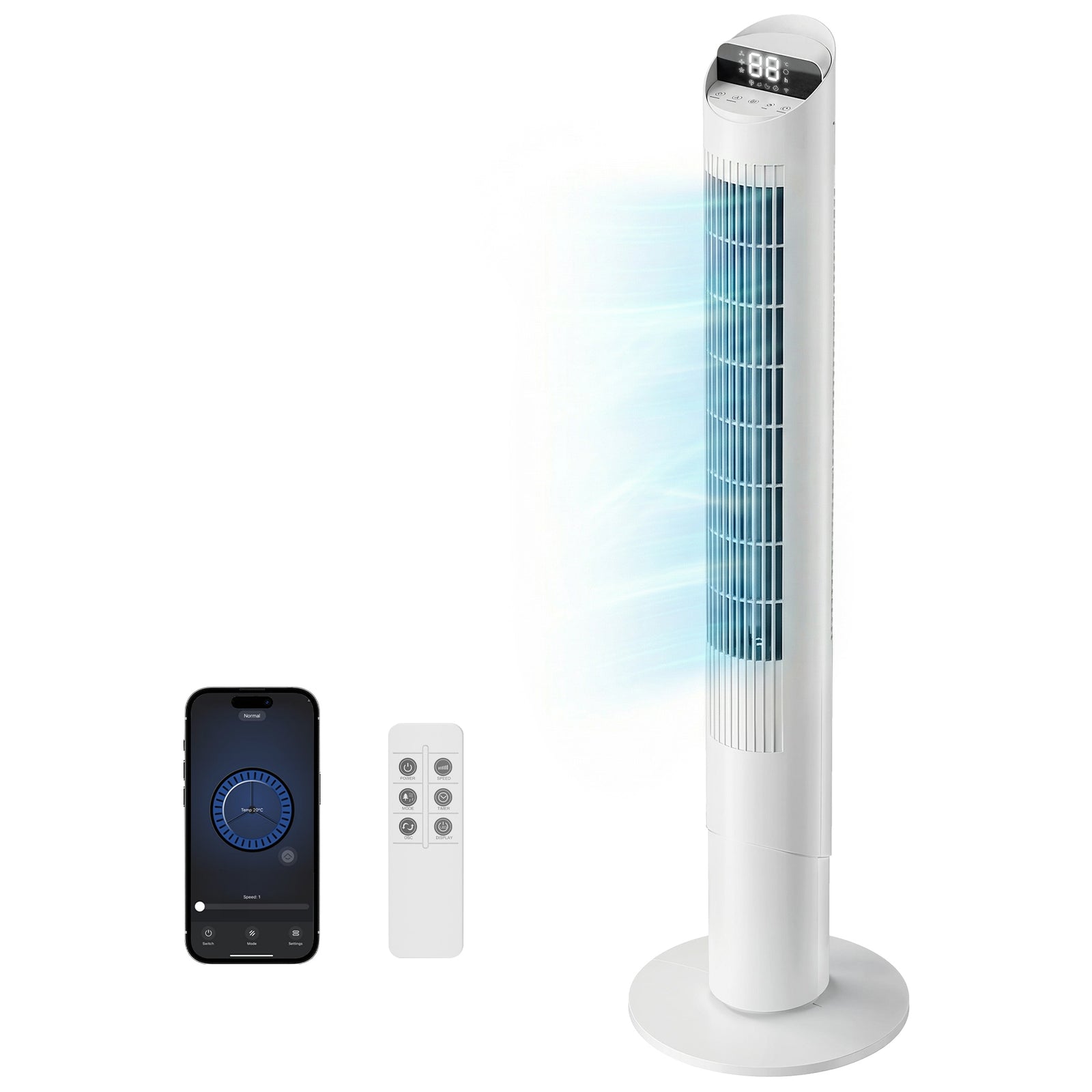 Tower Fan Wifi App Control 101.8cm | White