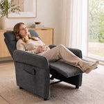 Recliner Armchair, Manual Recliner Chair, Massage & Heat | Dark Grey