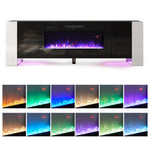 36-inch Recessed Electric Fireplace Tv Stand With Remote Control, 12 Flame Colors & 5 Brightness Levels | Black