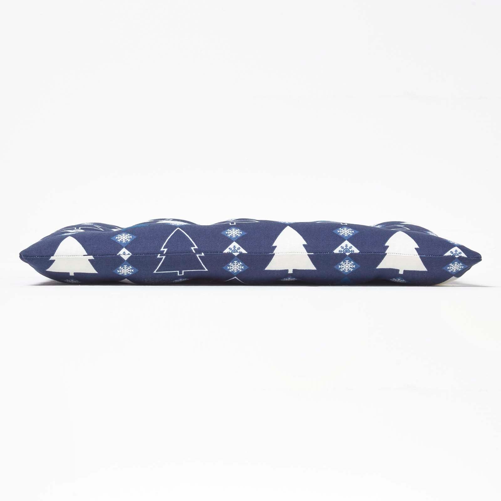 Christmas Seat Pad With Straps 100% Cotton 40 x 40cm | 40cm x 40cm | Blue
