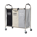 Living and Home 240l 3-section Laundry Basket With Wheels