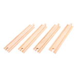 Bigjigs Toys 4 Long Straight Track Pieces for Wooden Train Sets