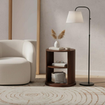 Ventura Side Table, 2 Open Shelves, Dark Brown | Brown
