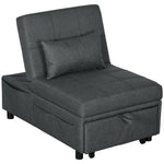 Folding Sofa Bed Adjustable Single Sleeper With Pillow | One Size