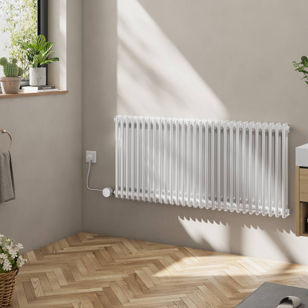 1200w Wall Mounted Electric Radiator Heater With Thermostat, Wifi & App Control, Child Lock, Ipx4 Waterproof, 119cm X 60cm | White