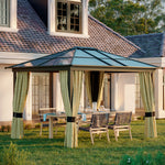 Garden Gazebo Tent With Magnet Led Solar Light Sunshade