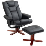 Reclining Armchair With Footstool And Adjustable Backrest | One Size | Black